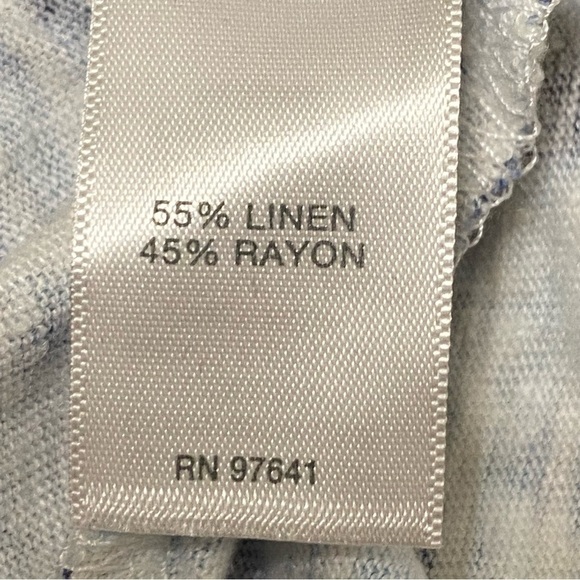 Pure Jill Tie Dye Linen Blend Scoop Neck Top Blue White Size 4X - Picture 6 of 8